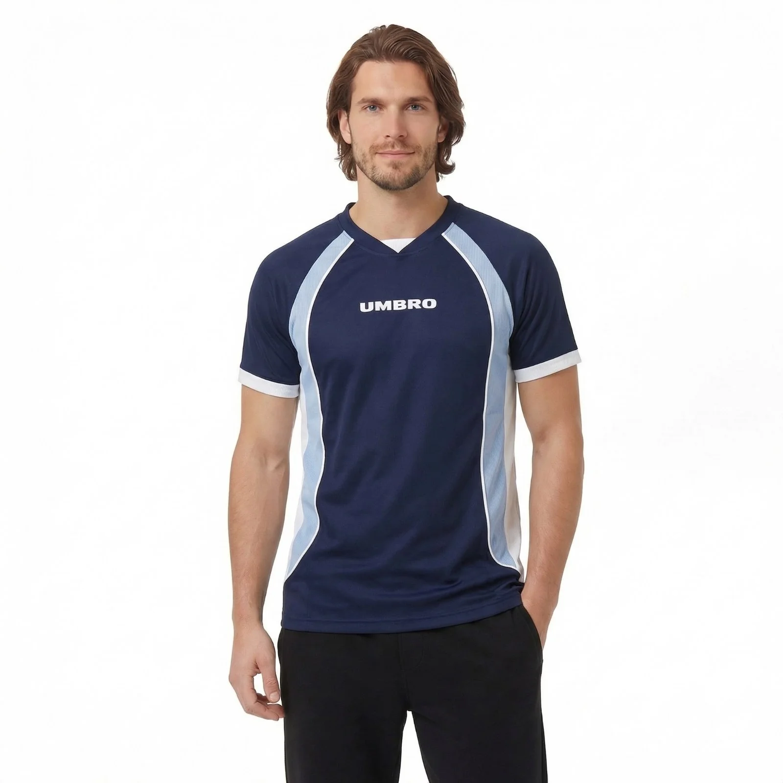 Umbro Panelled Mens Raglan Short Sleeve Football T-Shirt