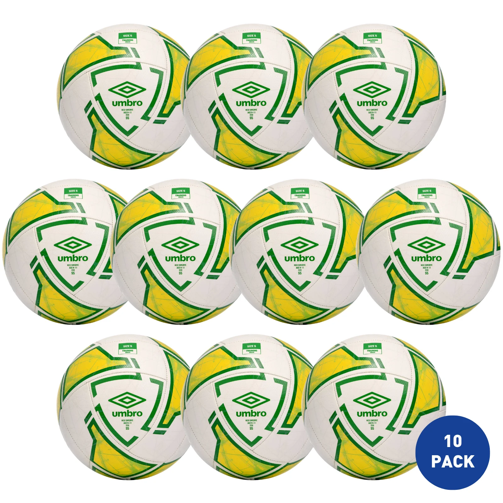 Umbro Neo Swerve Kids Age 9-11 Training Ball - 10 Pack