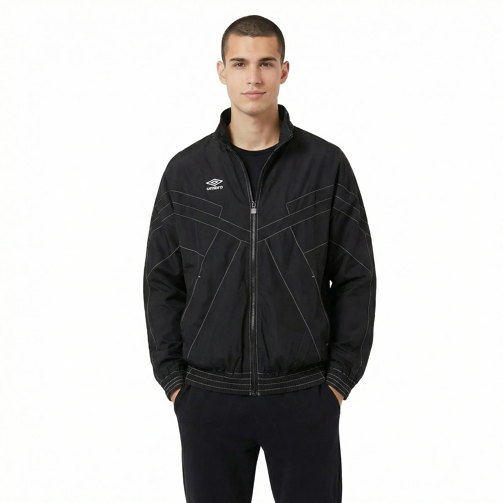 Umbro Mens Relaxed Boxy-Fit Full-Zip Track Jacket