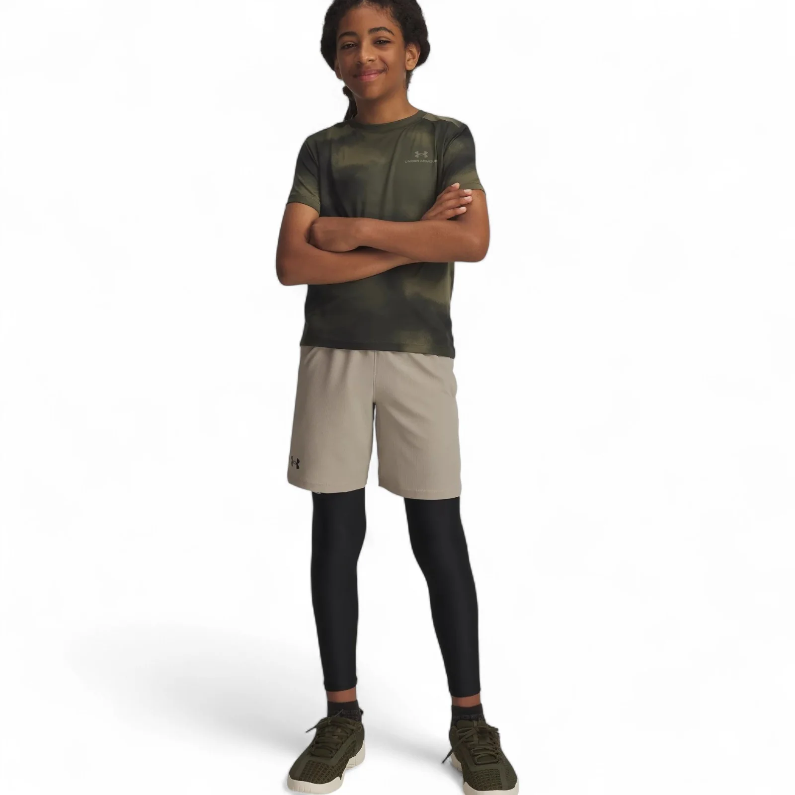 Under Armour HeatGear® Kids 4-Way Stretch Training Leggings - Image 5