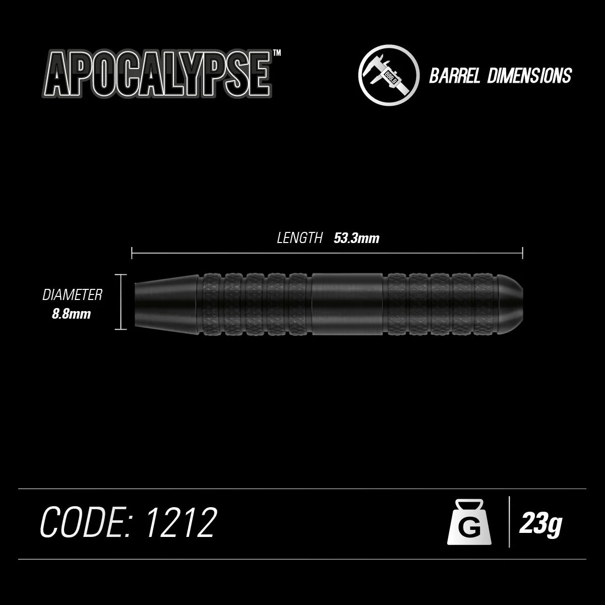 Winmau Apocalypse Brass 23G Darts - Image 4