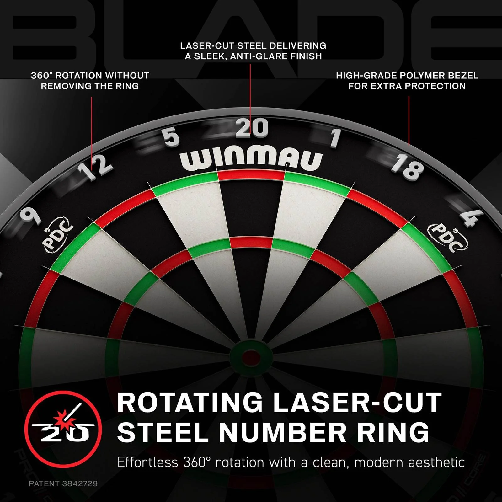 Winmau Blade X Official PDC Competition Premium Dartboard - Image 4