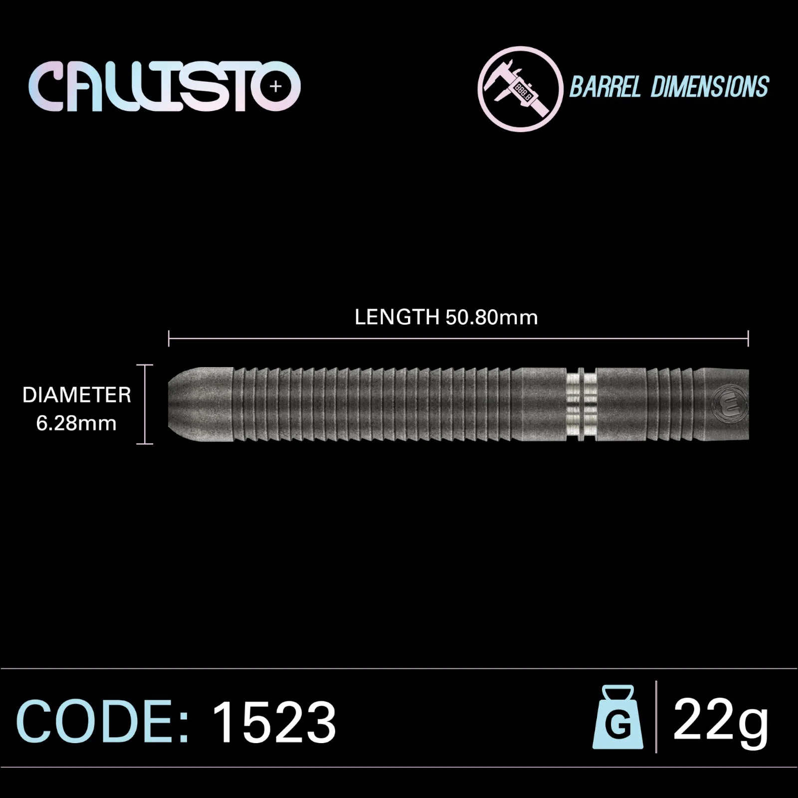 Winmau Callisto 22g 90% Tungsten Steel-Tip Darts - Image 5