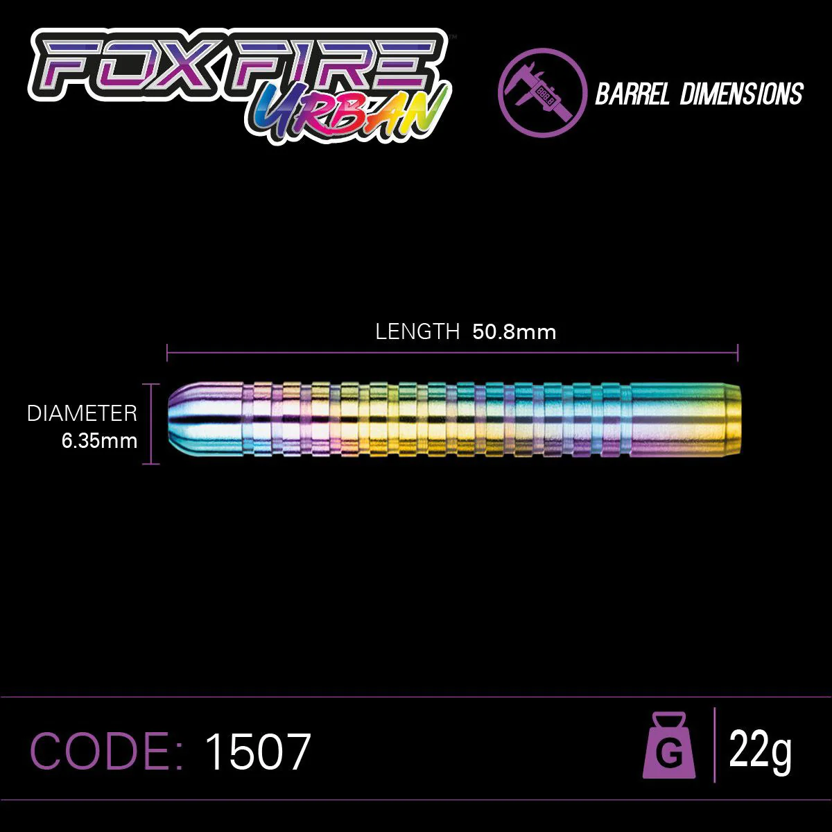 Winmau Foxfire Urban 80% Tungsten Alloy 22G Darts - Image 5
