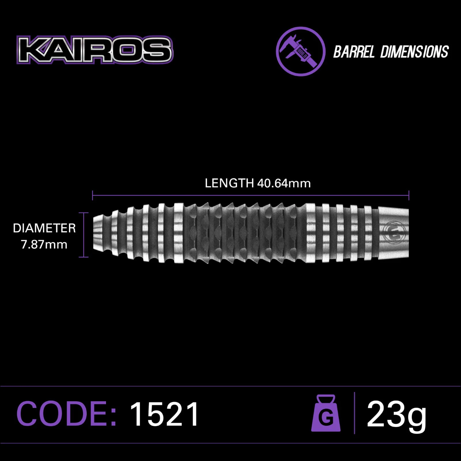 Winmau Kairos 23g 90% Tungsten Steel-Tip Darts - Image 5