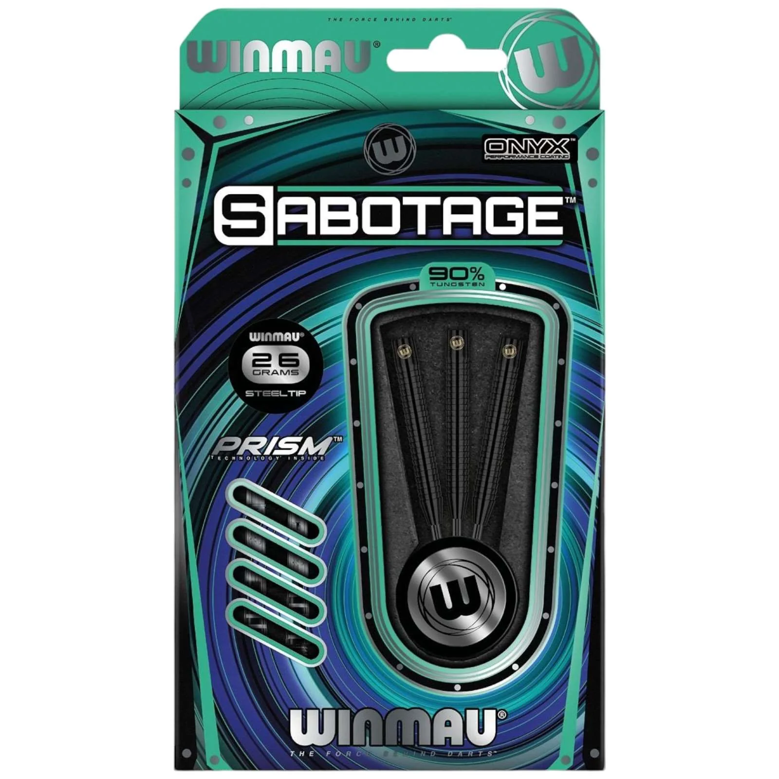 Winmau Sabotage 90% Tungsten Alloy 26G Darts - Black Version - Image 3
